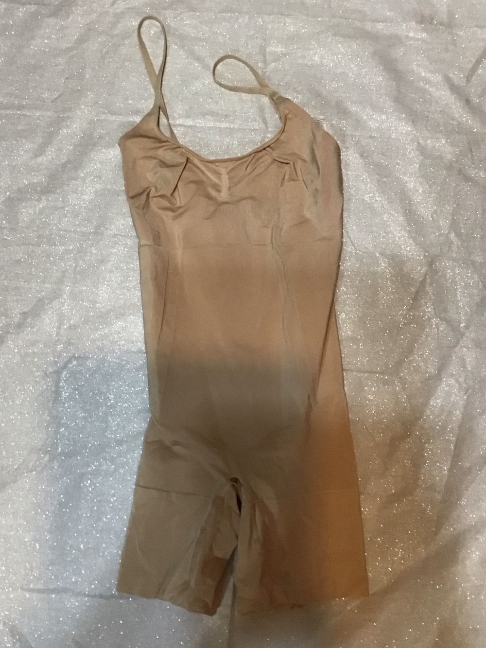 SPANX Beige Nude Bodysuit with Red Brand Tag